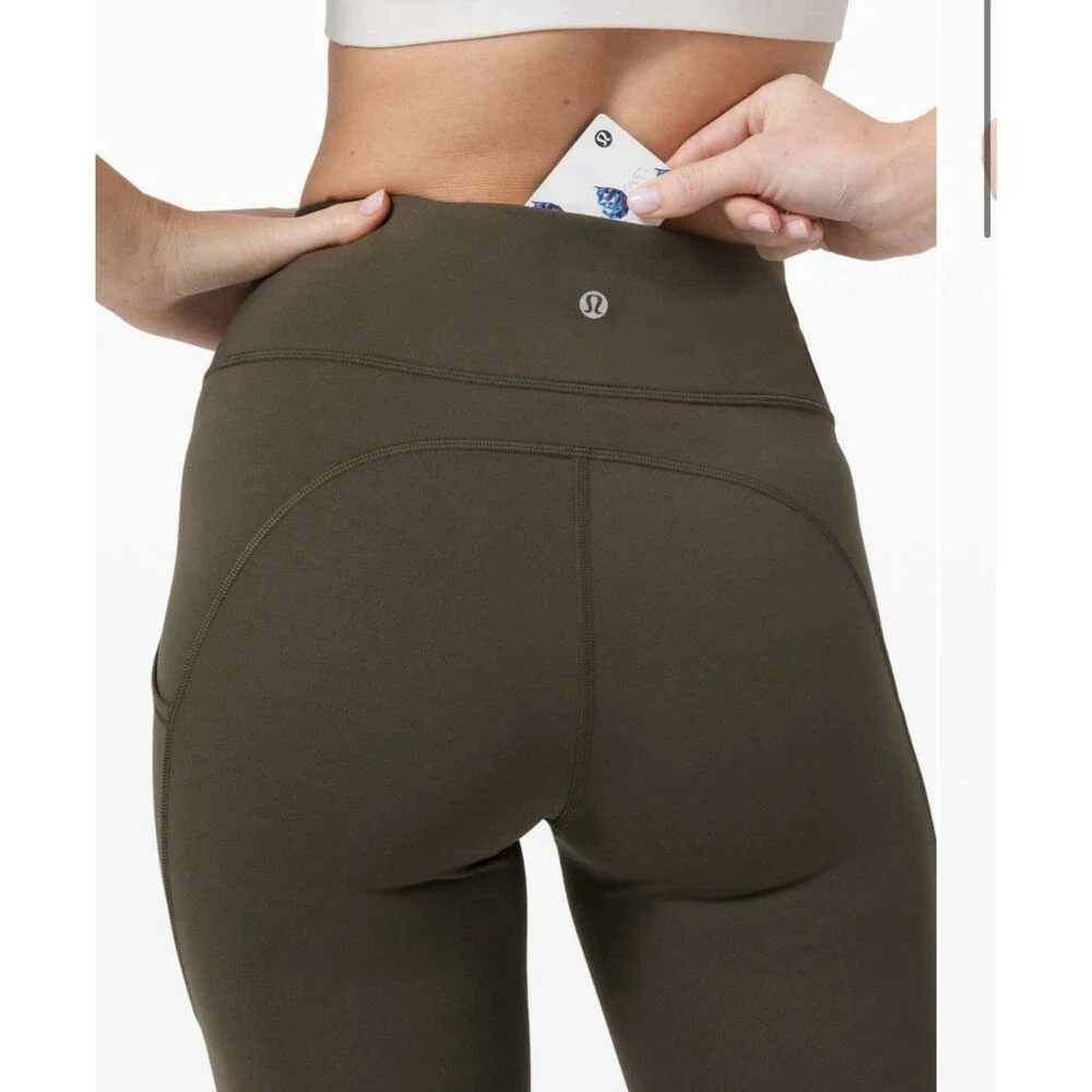 Lululemon Invigorate High Rise Tight 25” Leggings In Dark Olive Women’s Size 10
